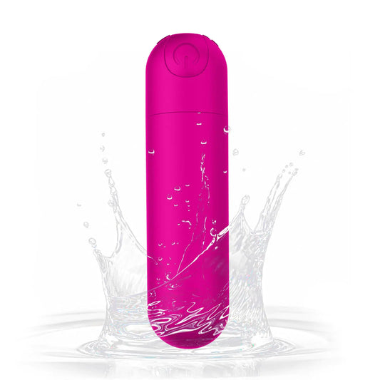 10 Modes Quiet Waterproof Tool Powerful Mini Stick for Women Pleasure Handheld Travel Pocket Portable Soft Toys Massage Ball for Body Relax (Rose)